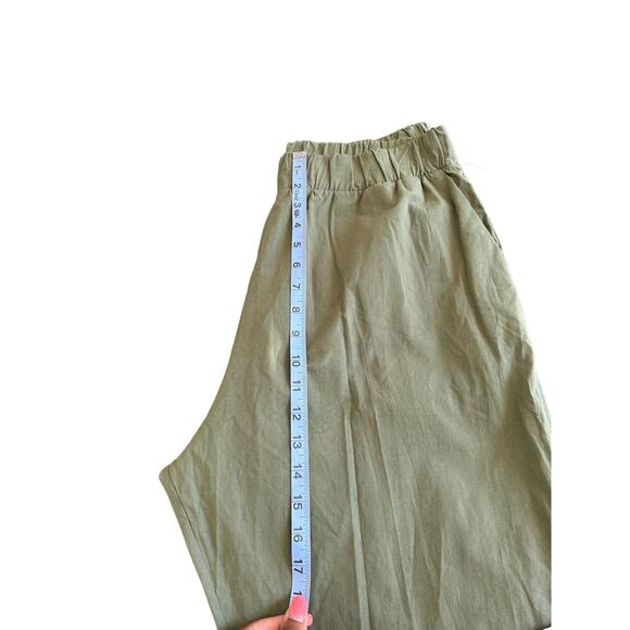 NWT Fordays Dark Green Pull On Stretch Slouchy Breathable Poplin Pant  XL - Picture 11 of 13